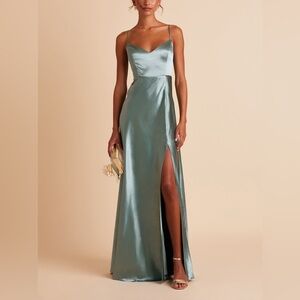 NWT Birdy Grey Jay Dress Satin Sea Glass Green Bridesmaid Dress Evening Gown